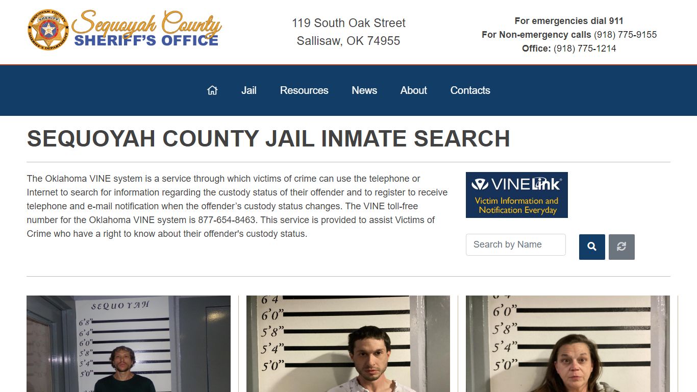 Inmate Search - Sequoyah County Sheriff's Office
